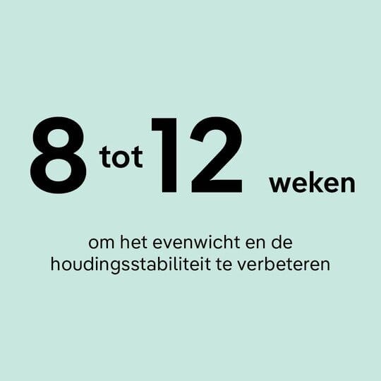 Het is aangetoond dat bouncen de balans en houdingsstabiliteit in 8-12 weken verbetert.