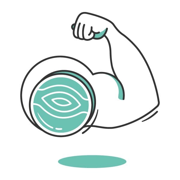 Illustratie voor een sterke bekkenbodem.