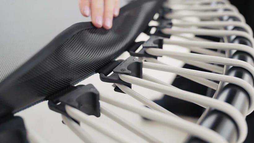 The bellicon bungee is inserted into the patented bungee hook.